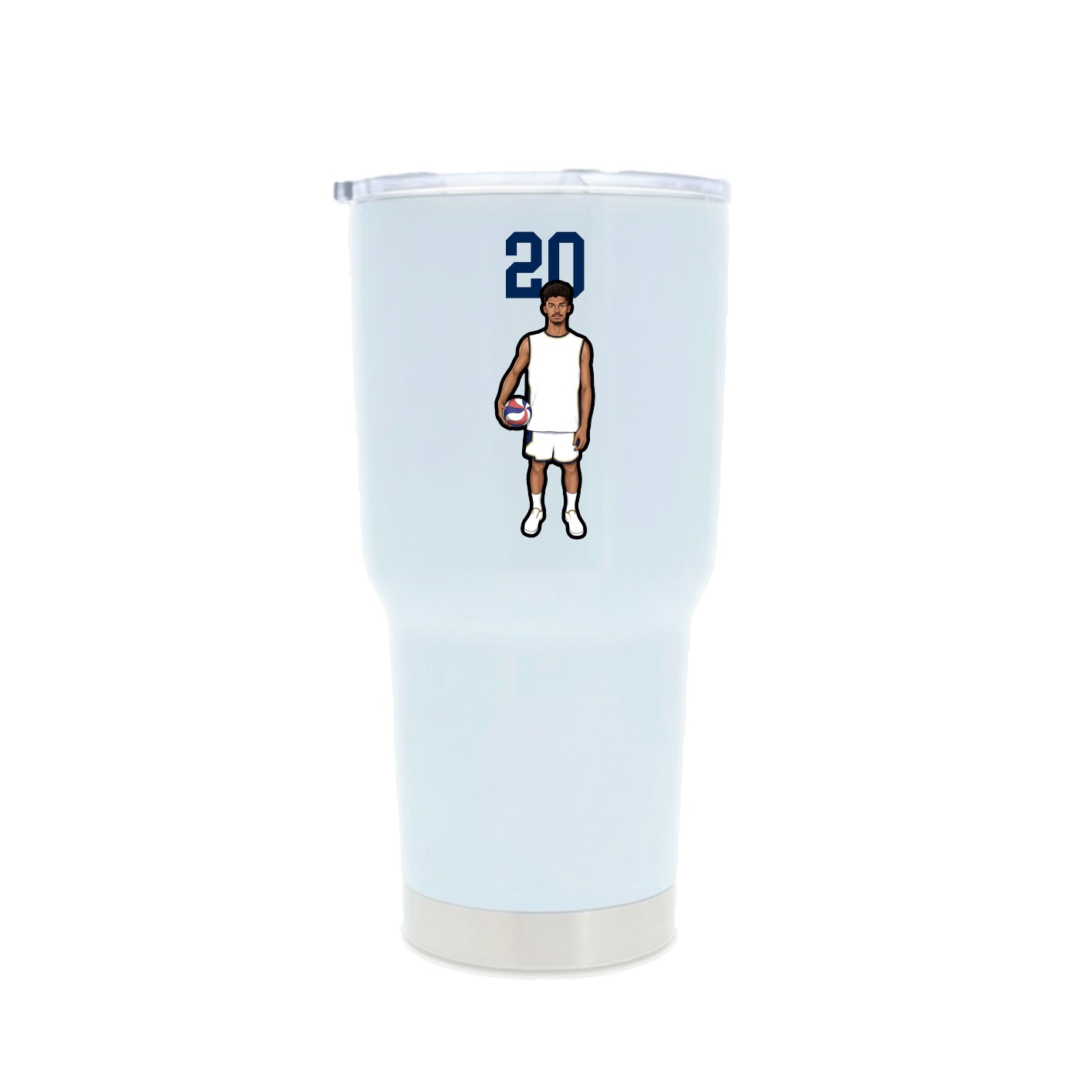 30oz Stainless Steel Tumbler — Number Top in White