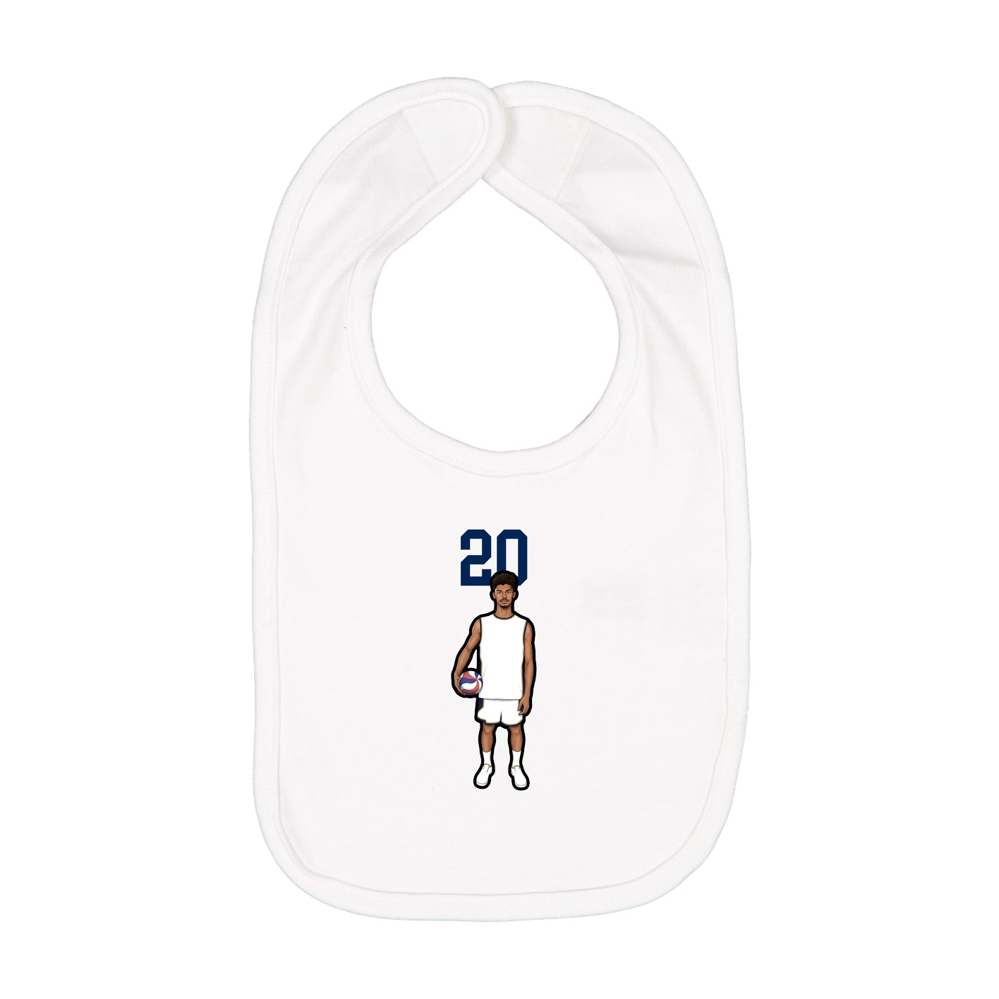 Infant Bib — Number Top in White