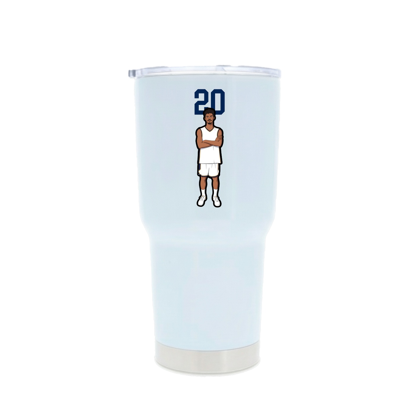 30oz Stainless Steel Tumbler — Number Top in White