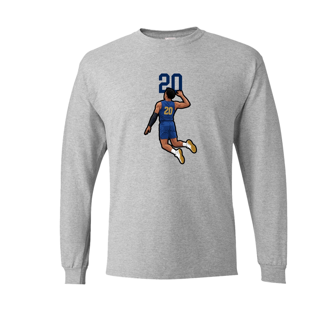 Long Sleeve Tee — Number Top in Grey