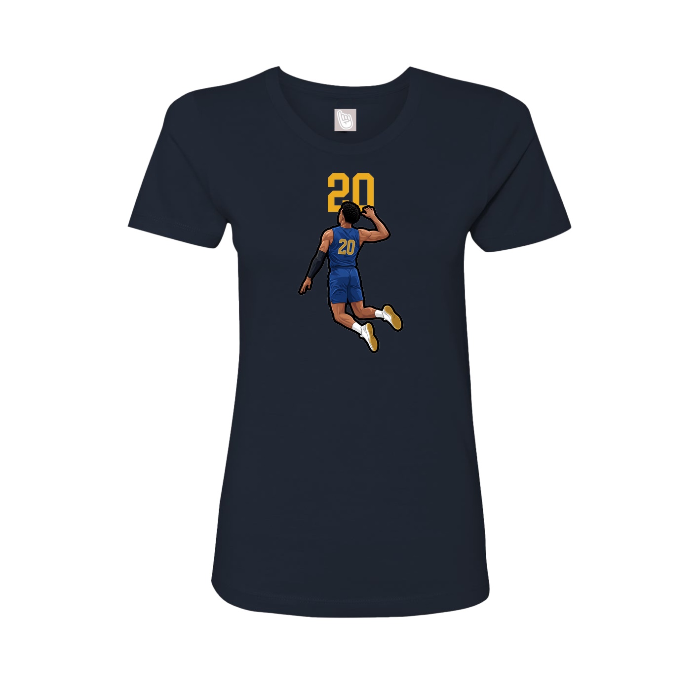 Fitted Women's Tee — Number Top in Navy