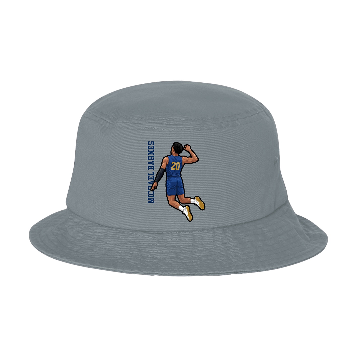 Bucket Cap — Name Vertical in Grey