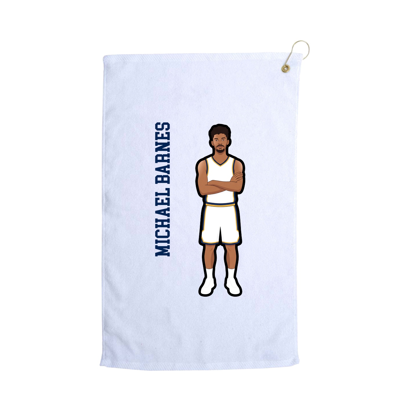 Golf Towel — Name Vertical in White