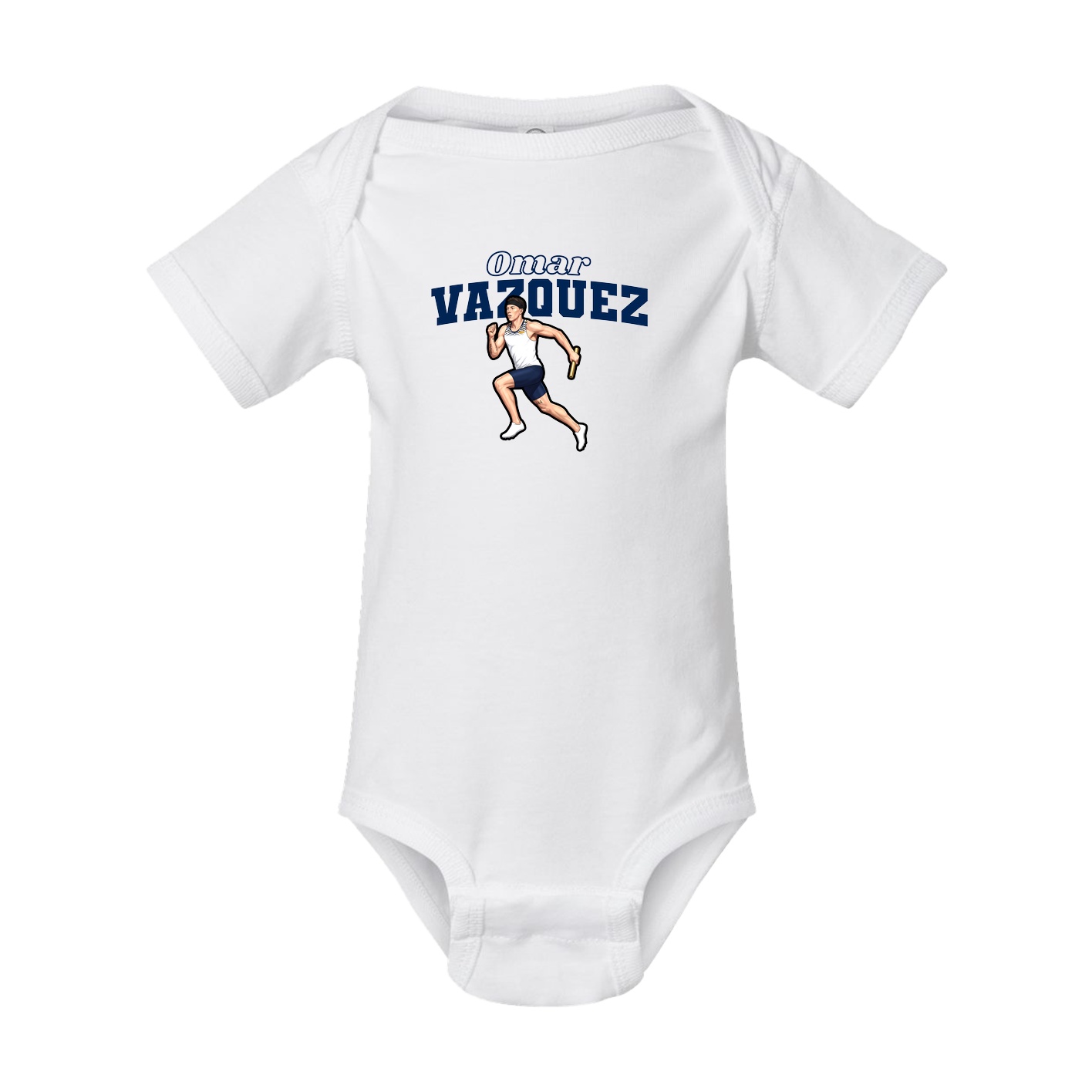 Baby Onesie — Name Arch in White