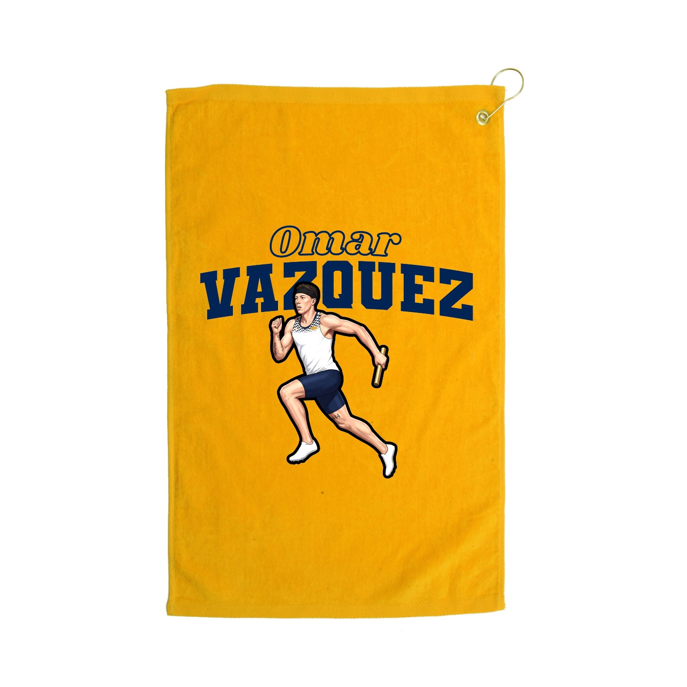 Golf Towel — Name Arch in Gold