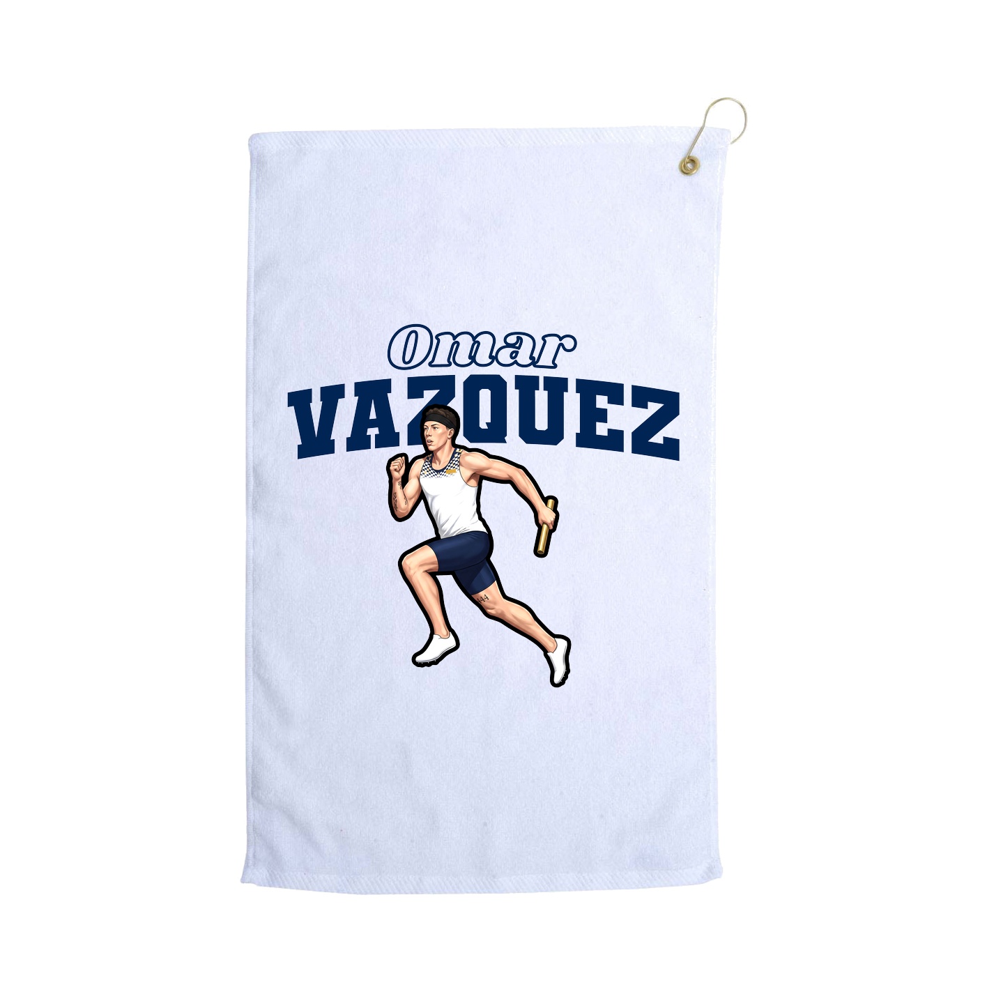 Golf Towel — Name Arch in White