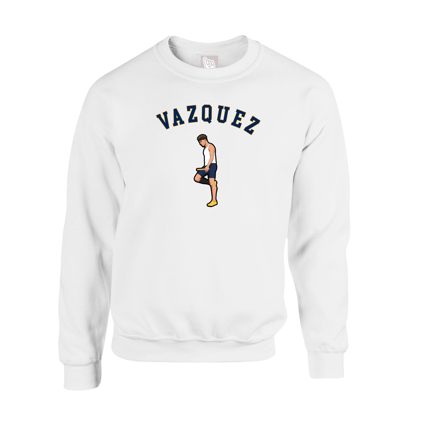 Fleece Crew — Shirsey Arch in White