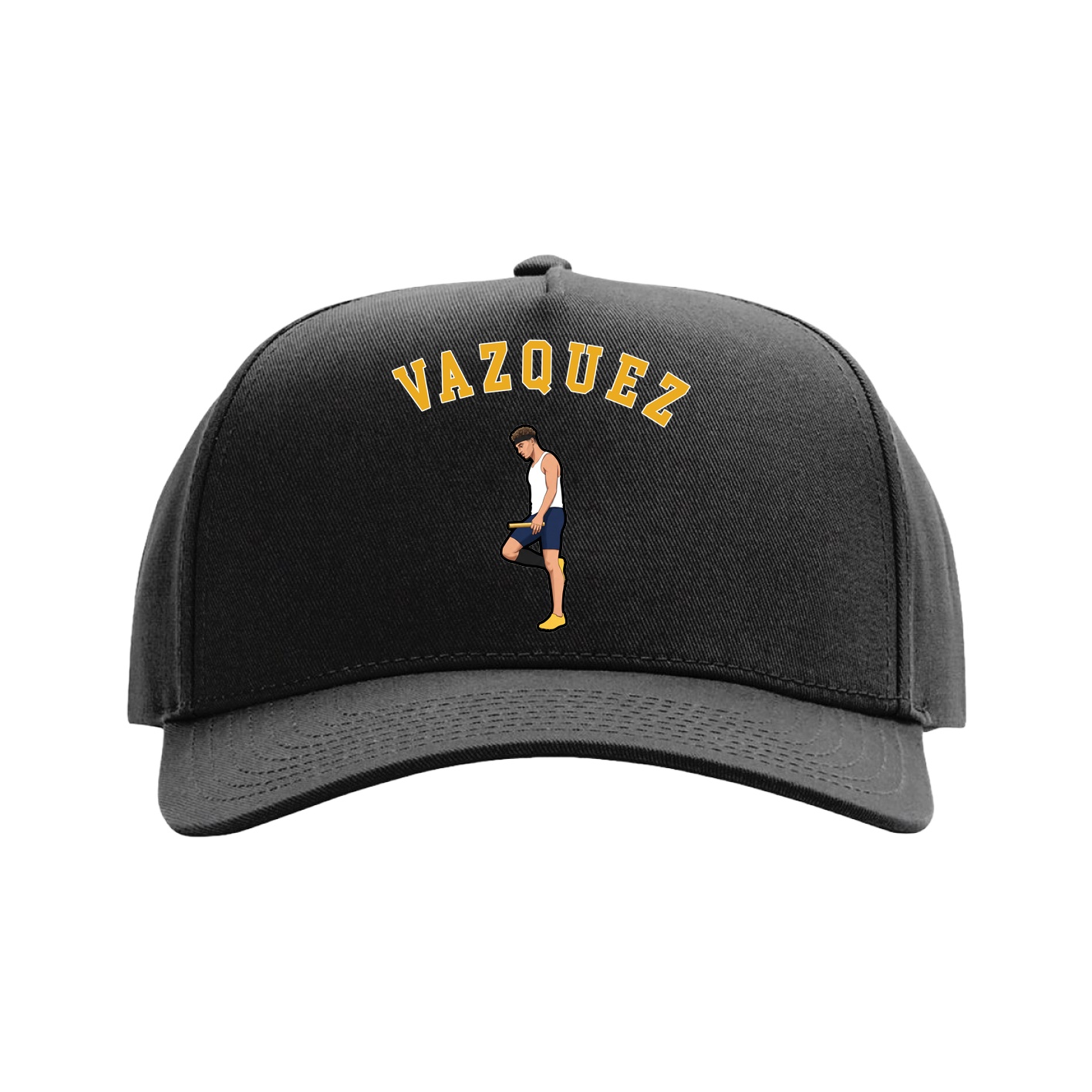 Full Fabric Five-Panel Champ Cap — Shirsey Arch in Black