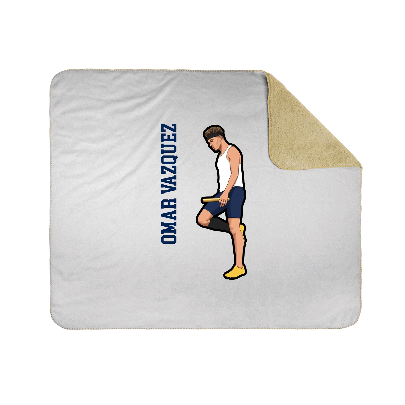 Throw Blanket — Name Vertical in White