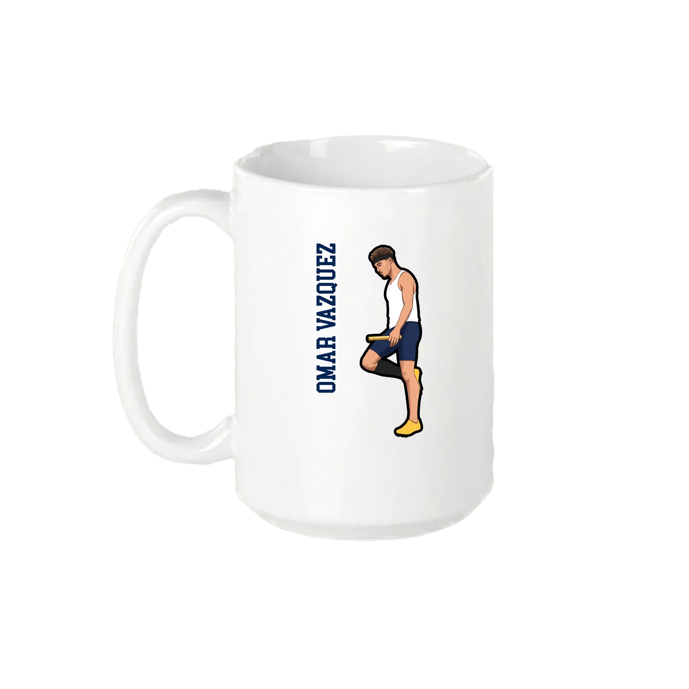 15oz Coffee Mug — Name Vertical in White
