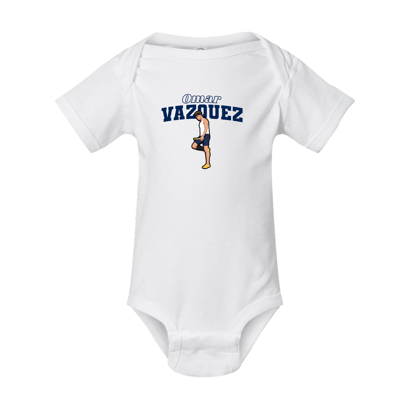 Baby Onesie — Name Arch in White