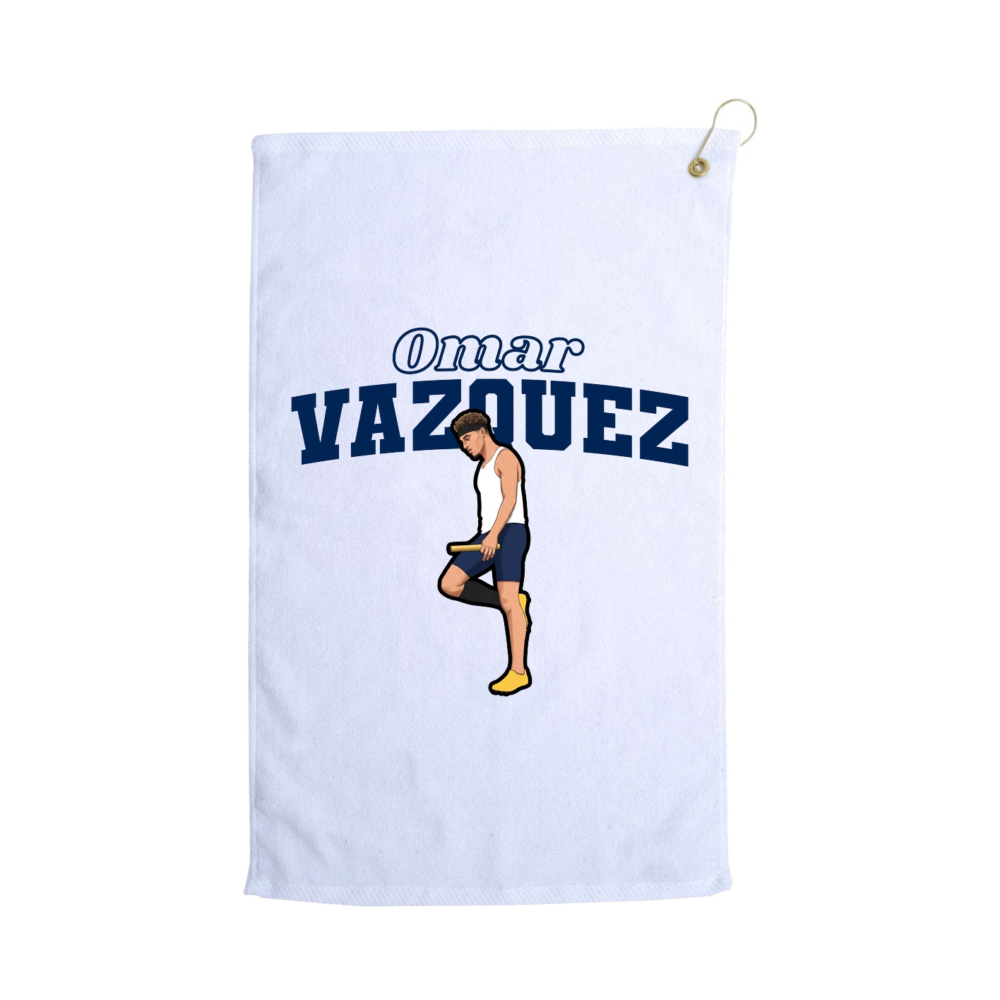 Golf Towel — Name Arch in White