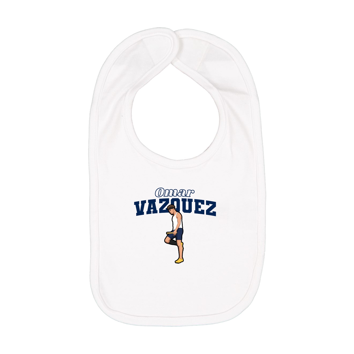 Infant Bib — Name Arch in White