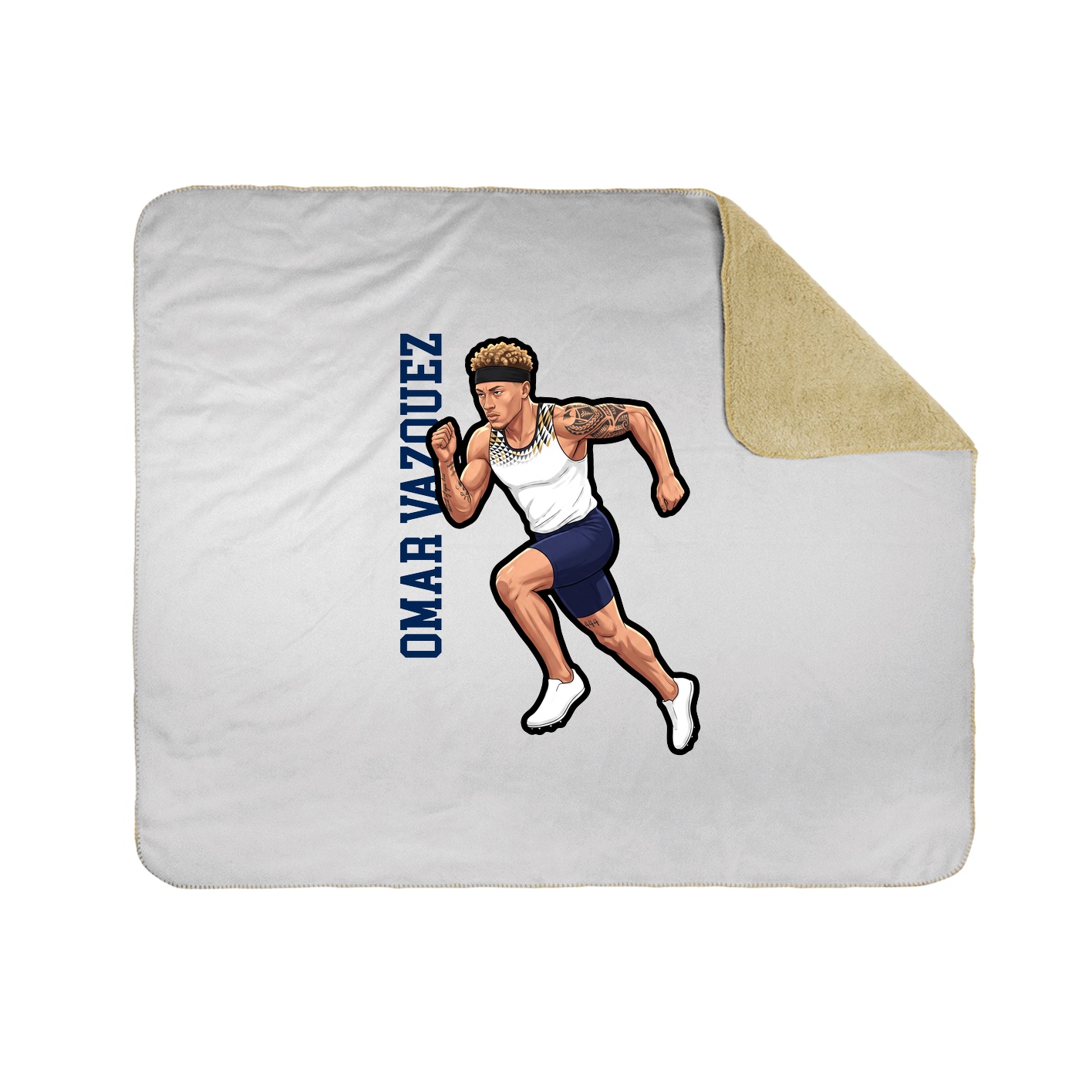 Throw Blanket — Name Vertical in White