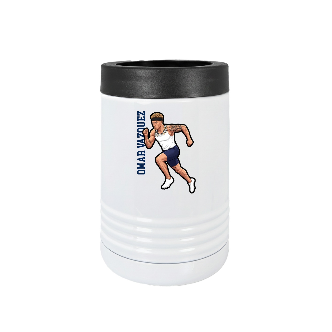 Beverage Holder — Name Vertical in White