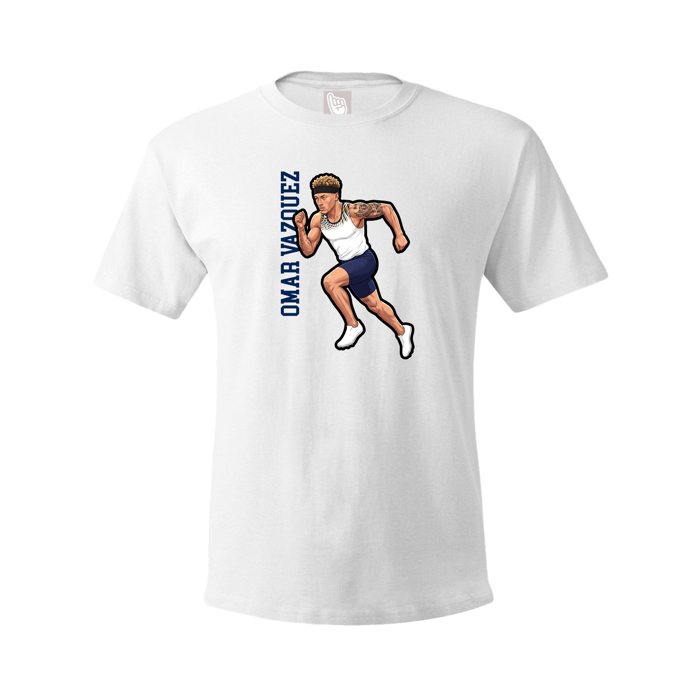 Youth Tee — Name Vertical in White