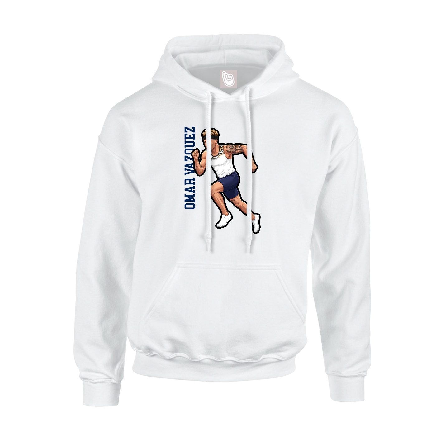Hoodie — Name Vertical in White