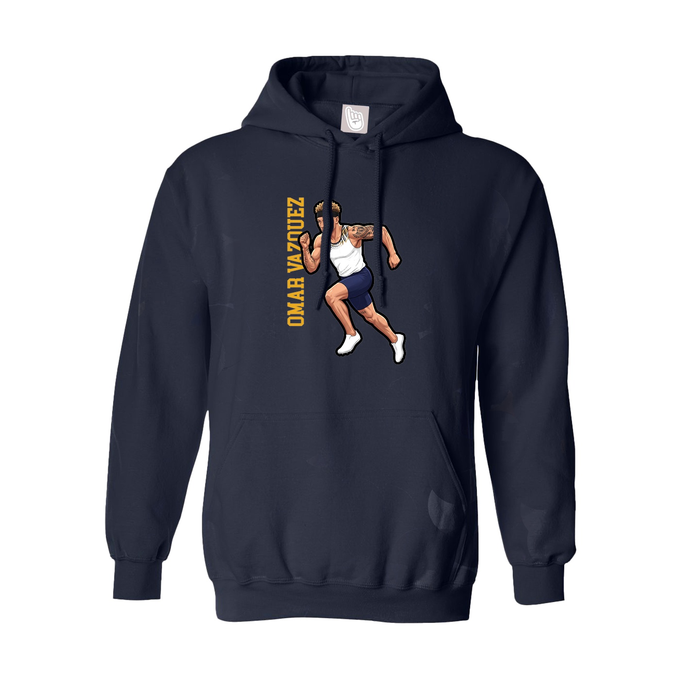 Youth Hoodie — Name Vertical in Navy