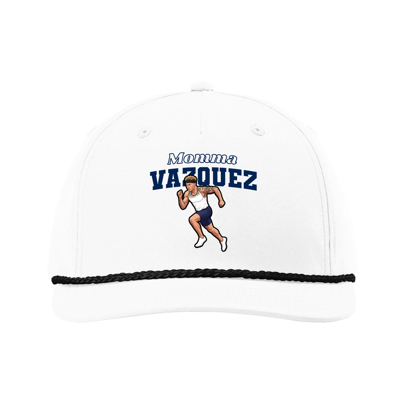 Five-Panel Classic Rope Cap — Mothers Day Block in White