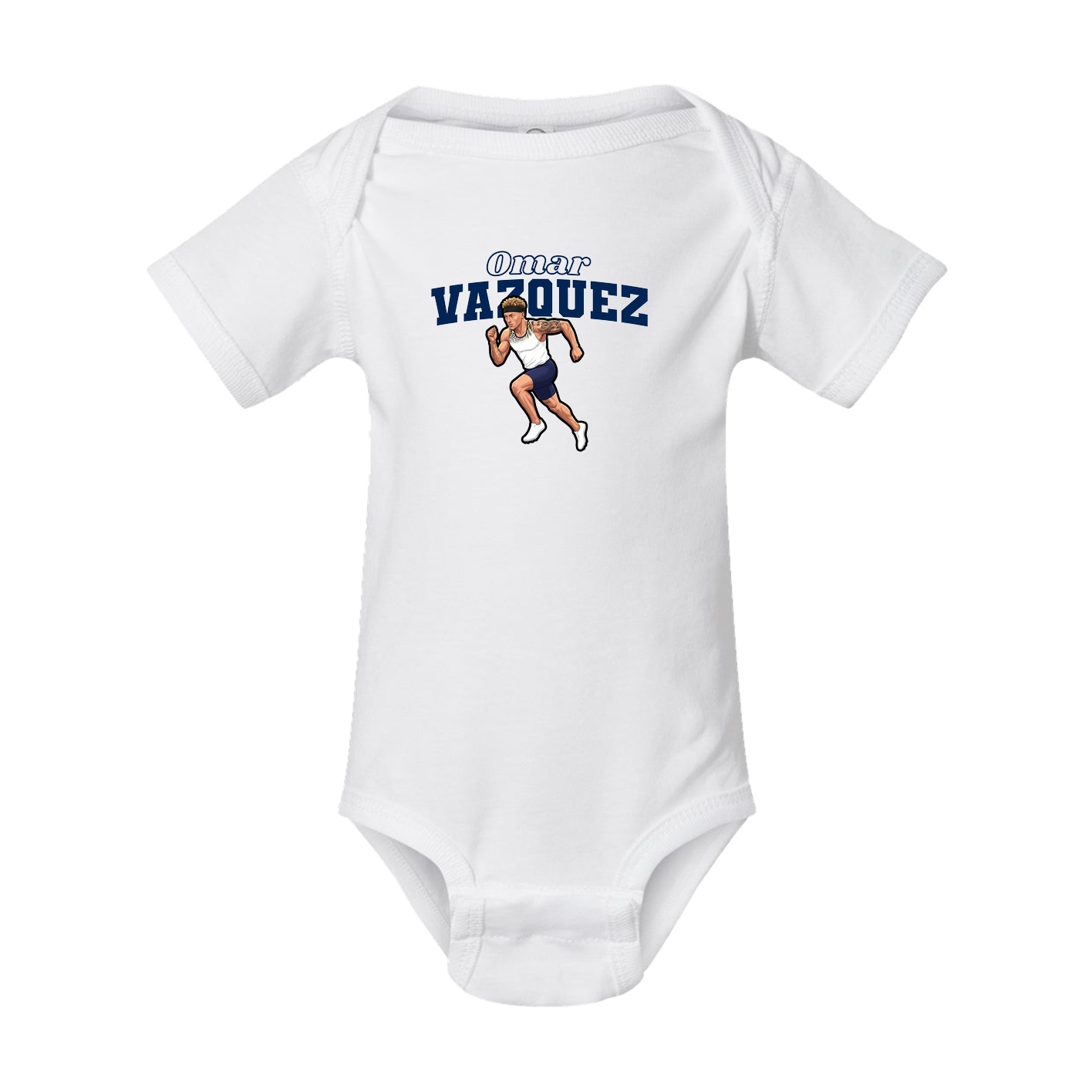 Baby Onesie — Name Arch in White