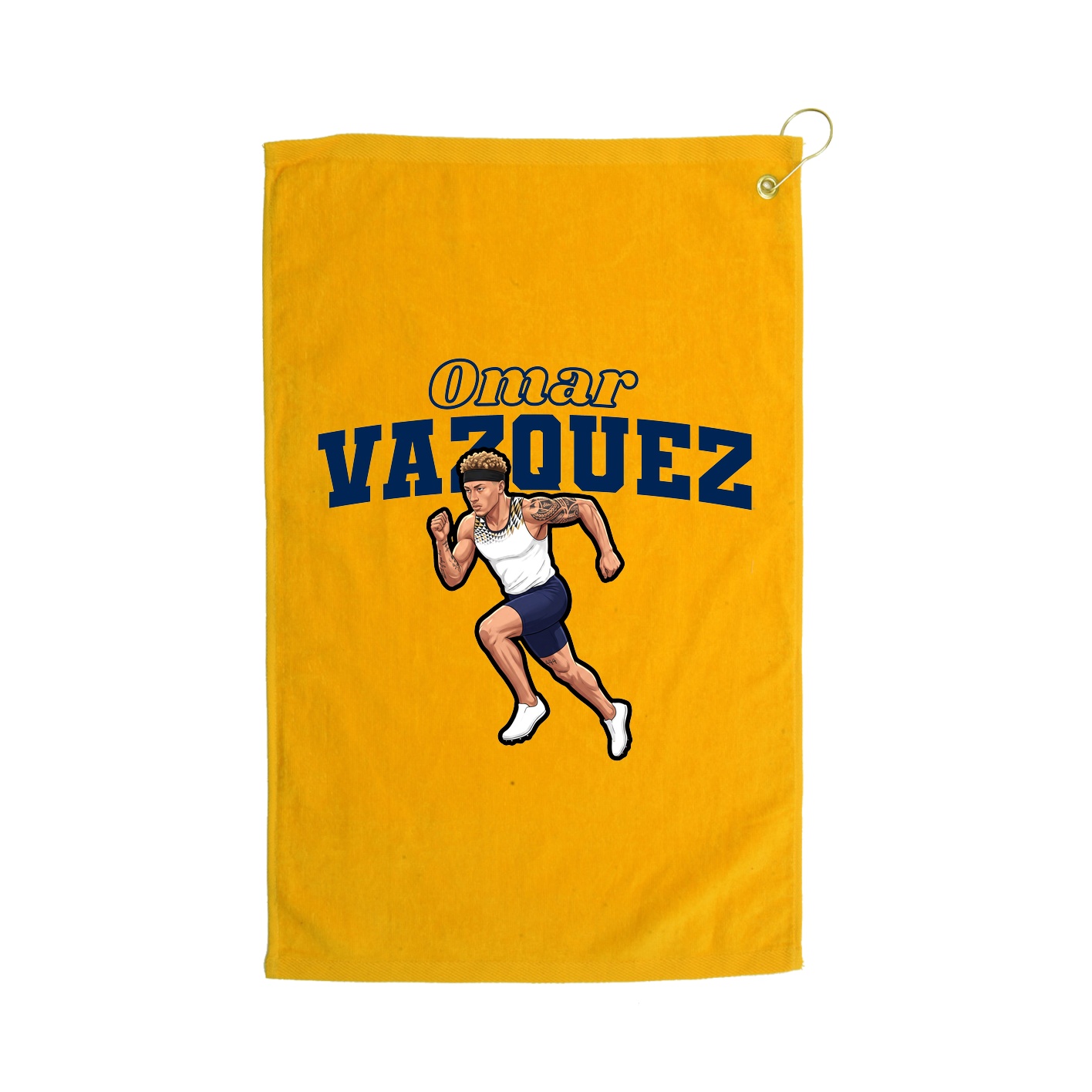 Golf Towel — Name Arch in Gold