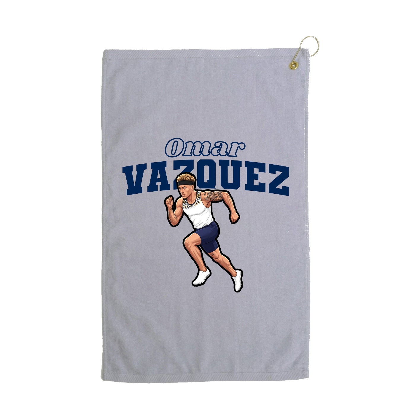 Golf Towel — Name Arch in Grey