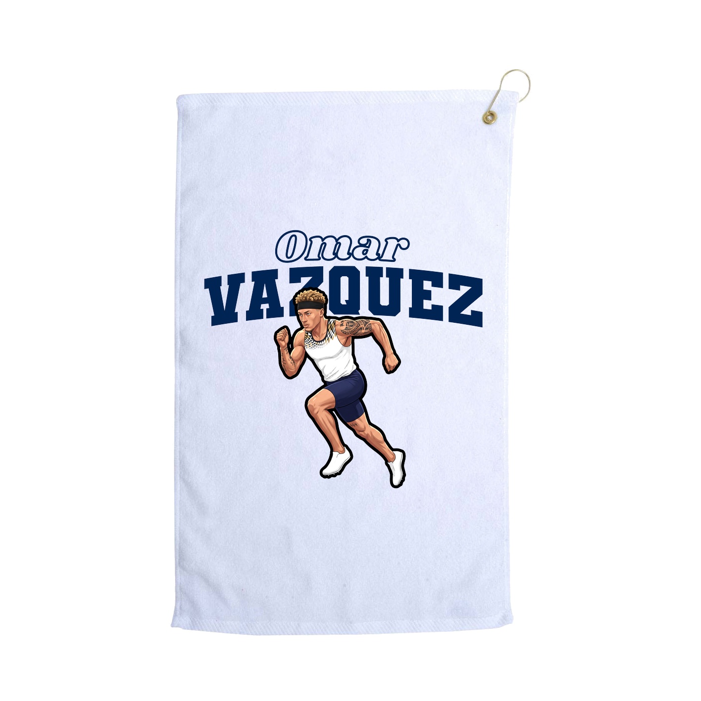 Golf Towel — Name Arch in White