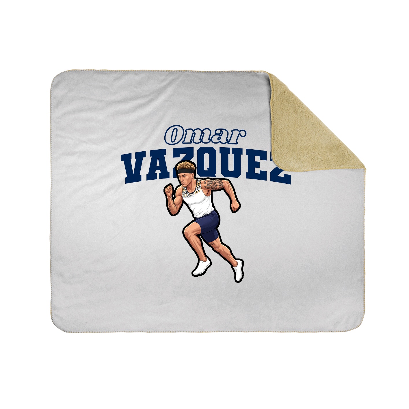 Throw Blanket — Name Arch in White
