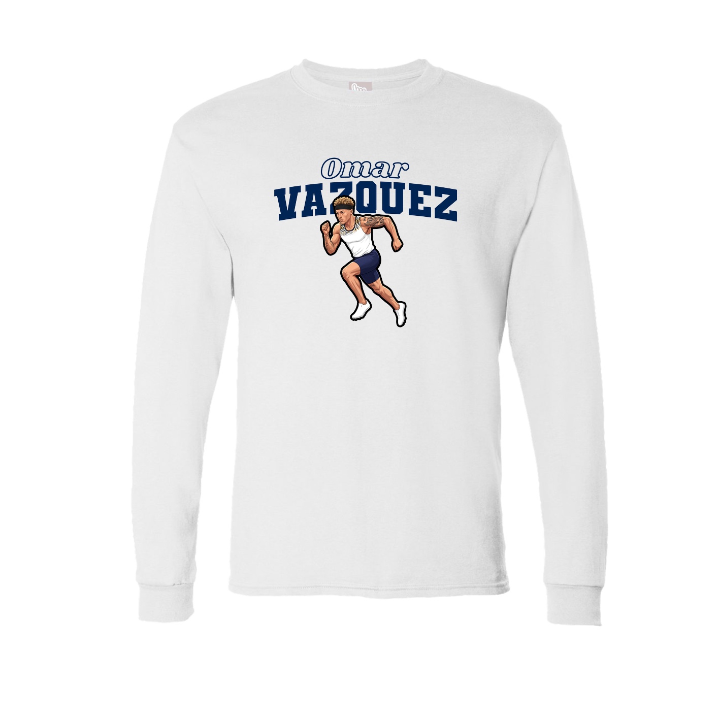 Long Sleeve Tee — Name Arch in White