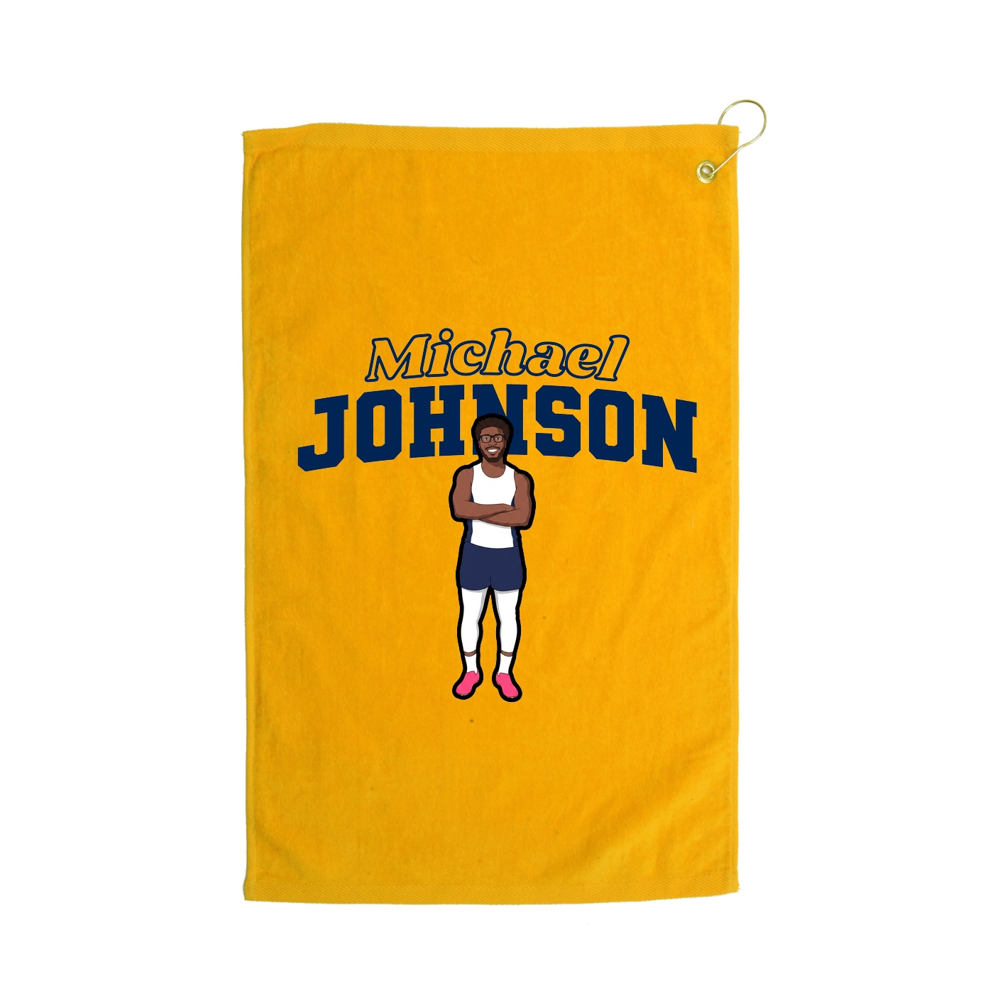 Golf Towel — Name Arch in Gold