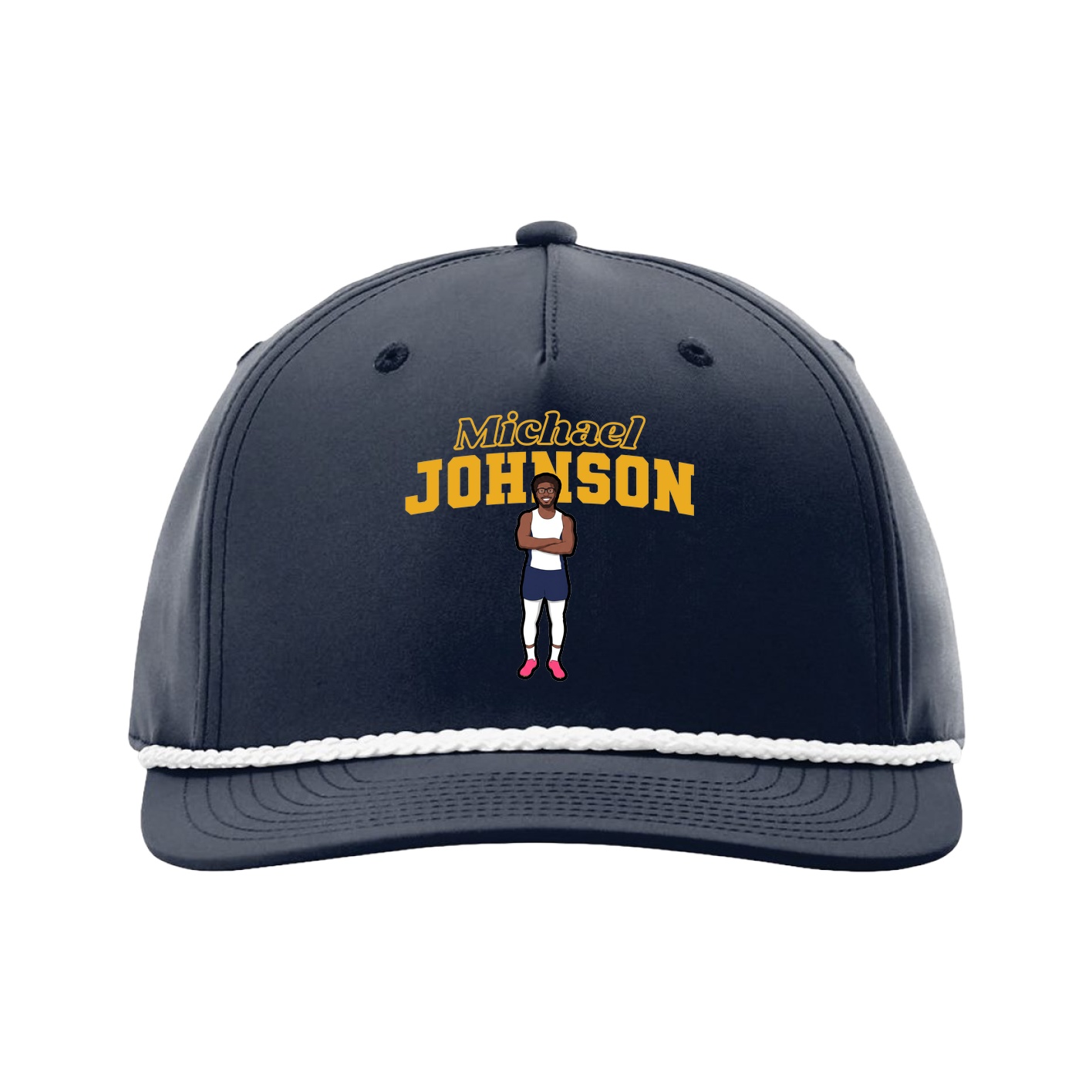 Five-Panel Classic Rope Cap — Name Arch in Navy