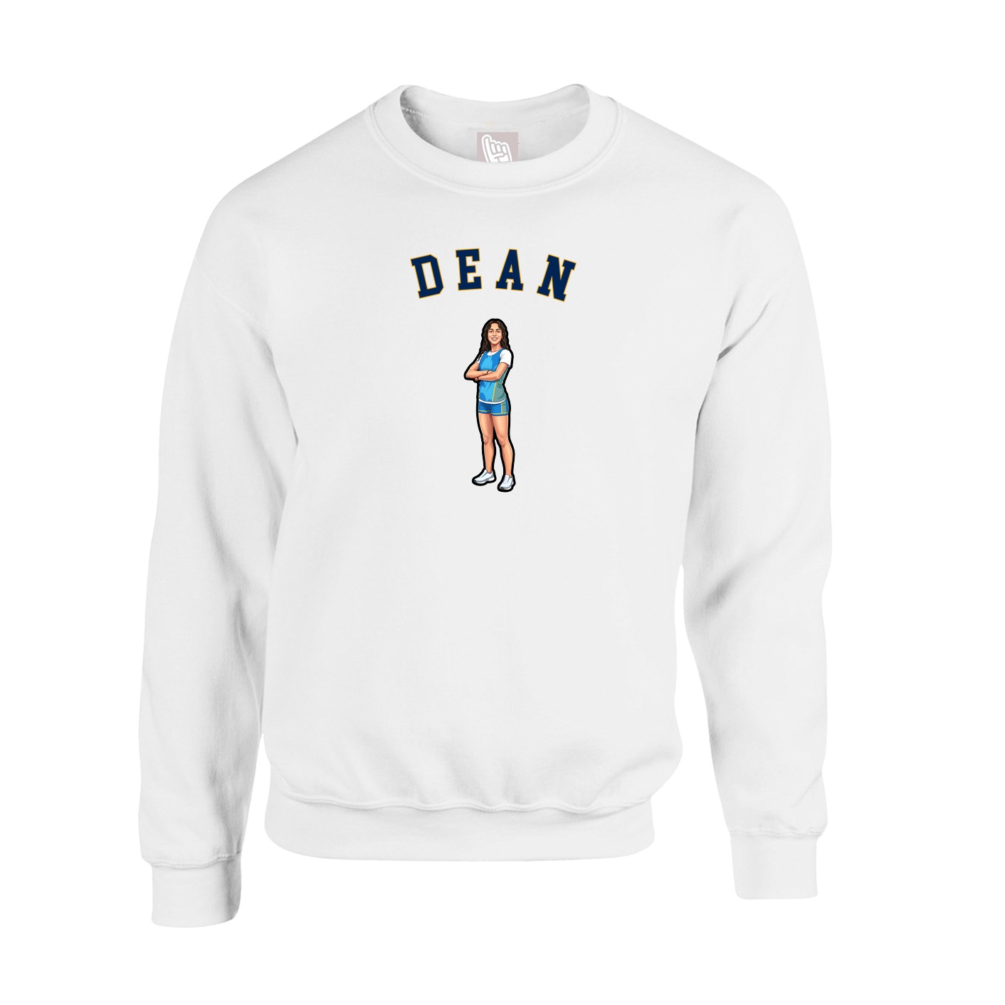 Fleece Crew — Shirsey Arch in White