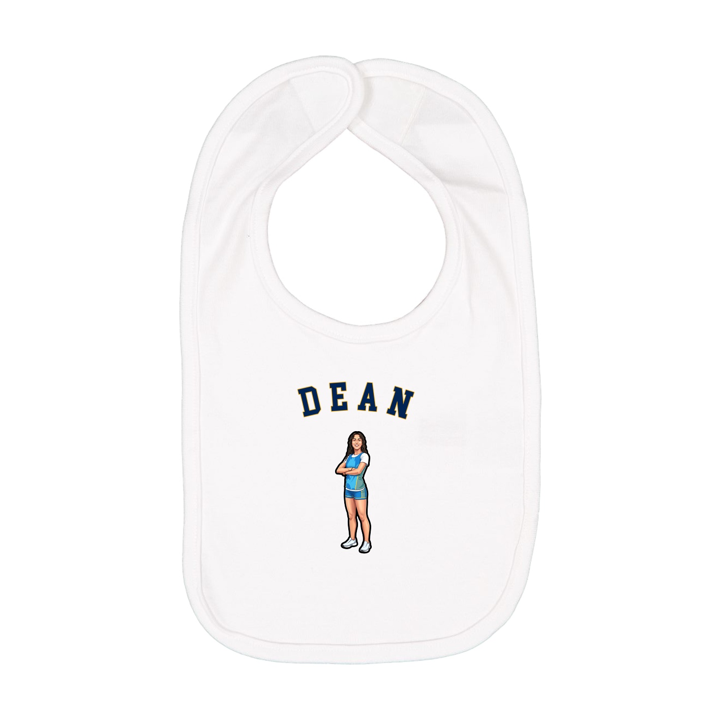 Infant Bib — Shirsey Arch in White