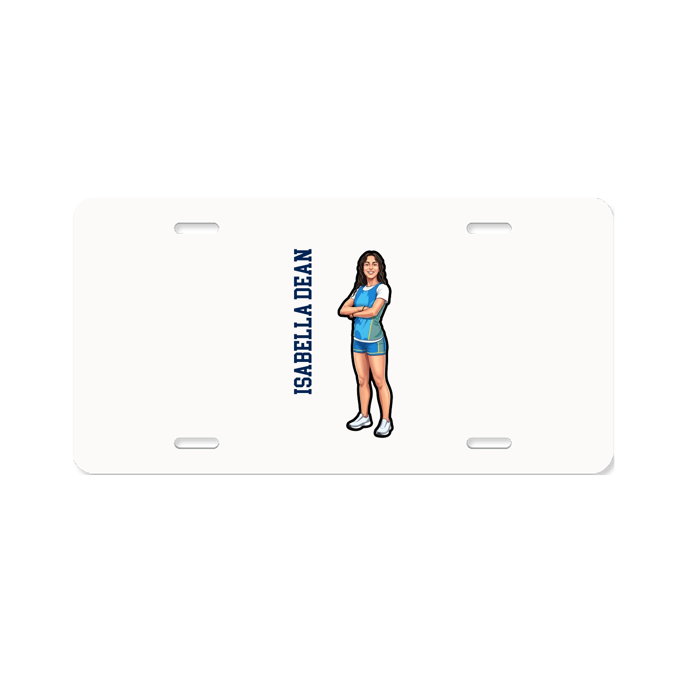License Plate — Name Vertical in Classic