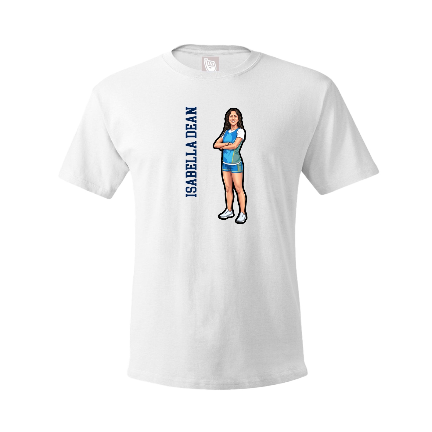 Tee — Name Vertical in White