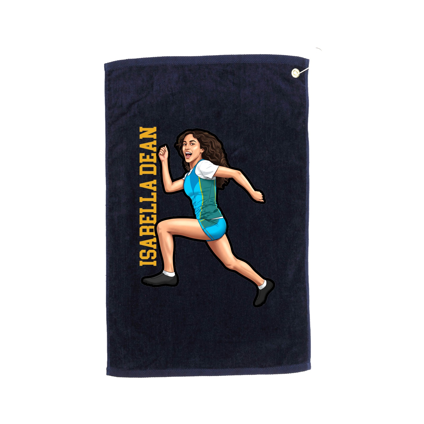 Golf Towel — Name Vertical in Navy
