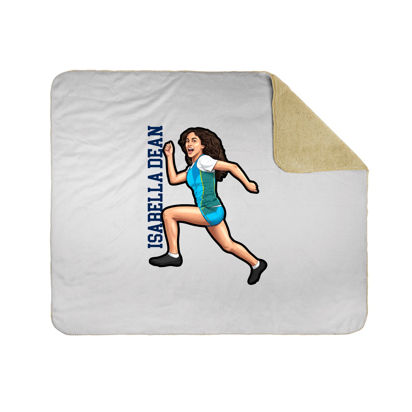 Throw Blanket — Name Vertical in White