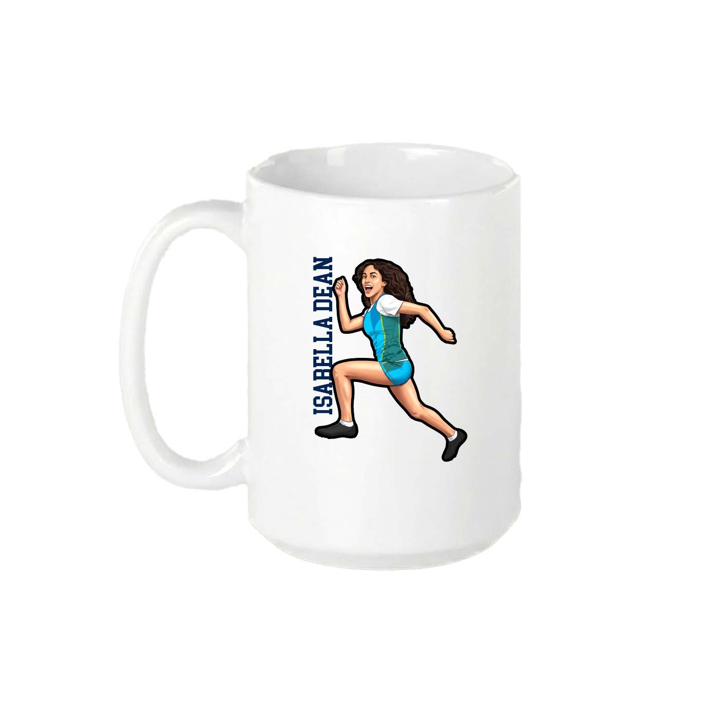 15oz Coffee Mug — Name Vertical in White