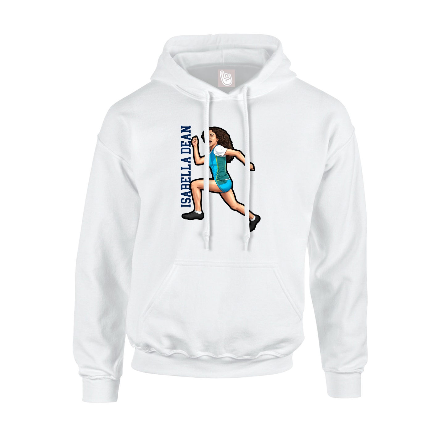 Youth Hoodie — Name Vertical in White