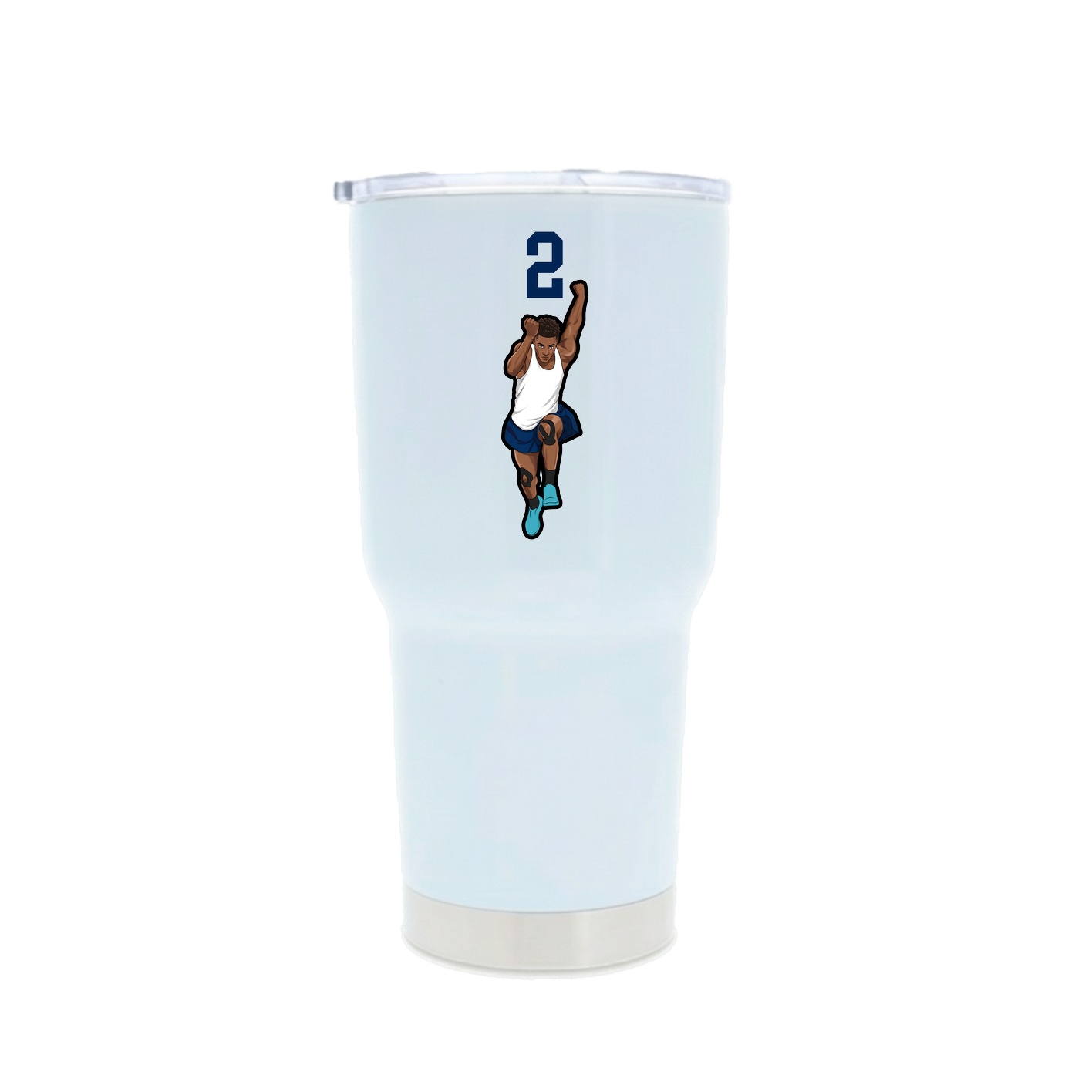 30oz Stainless Steel Tumbler — Number Top in White
