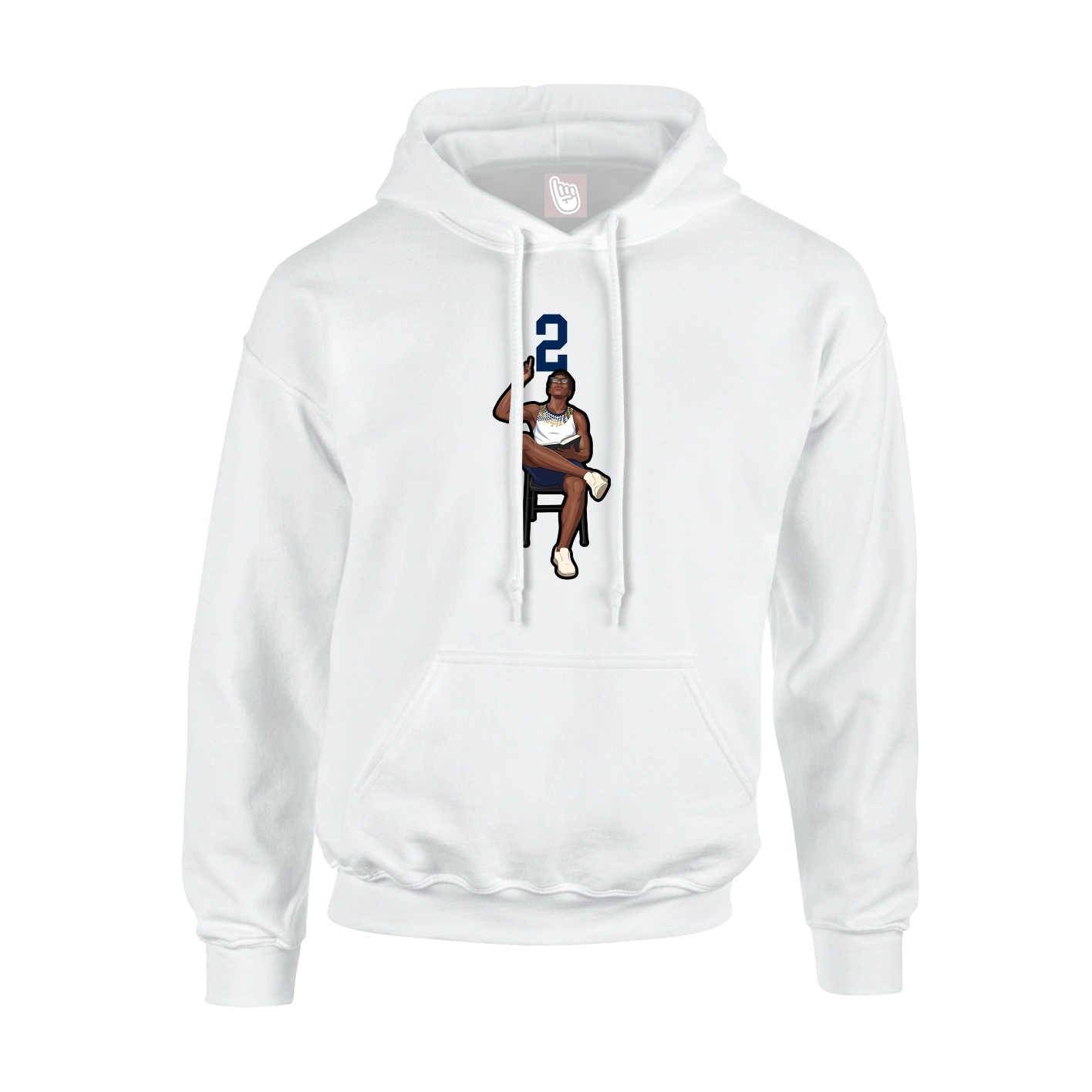 Hoodie — Number Top in White