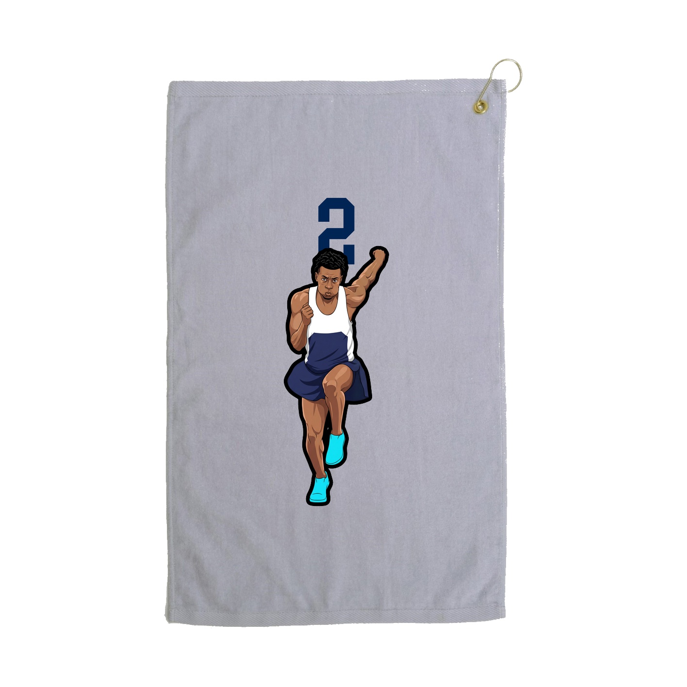 Golf Towel — Number Top in Grey