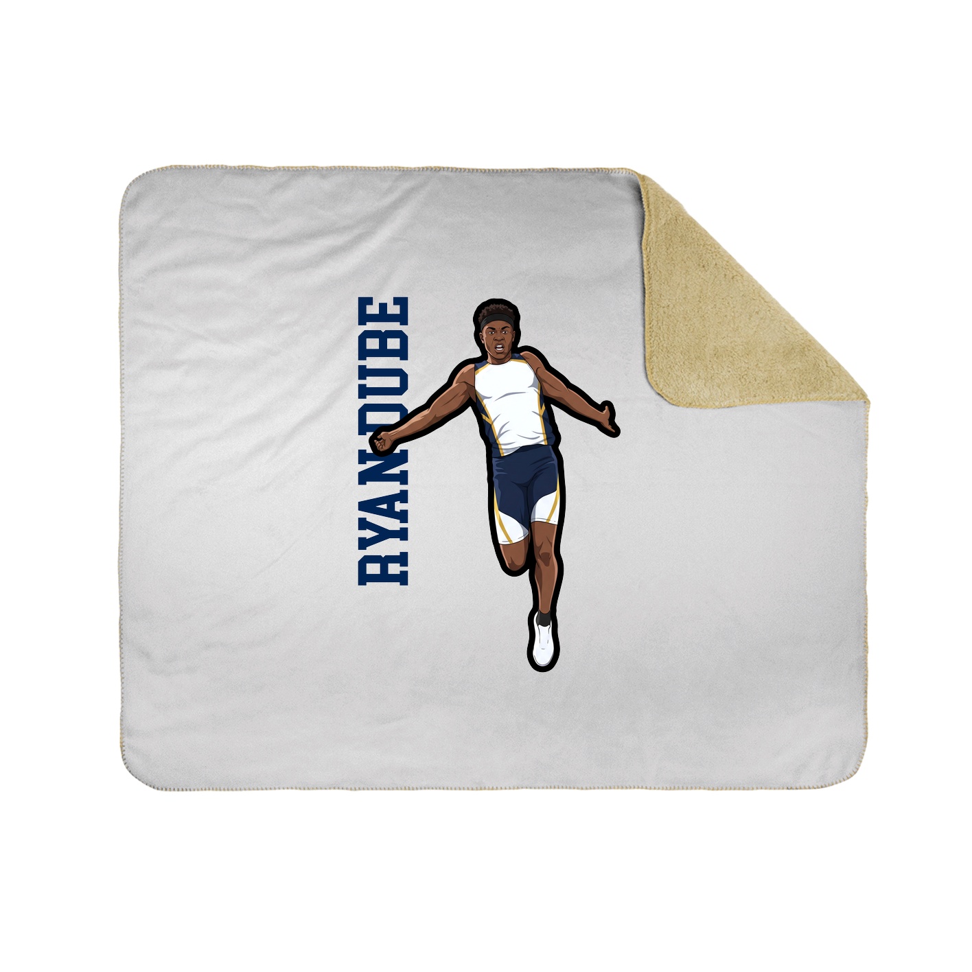 Throw Blanket — Name Vertical in White
