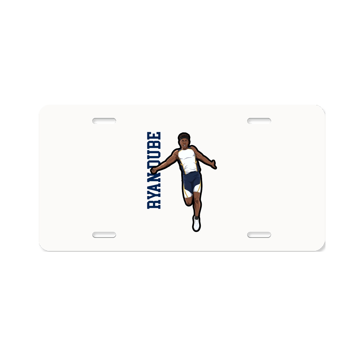 License Plate — Name Vertical in Classic