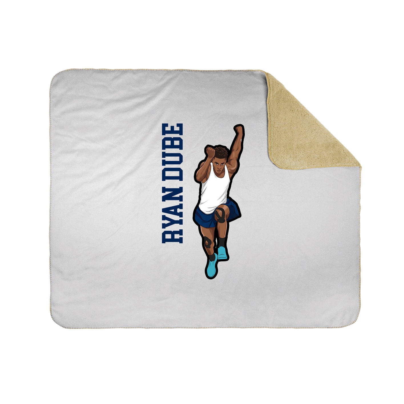 Throw Blanket — Name Vertical in White