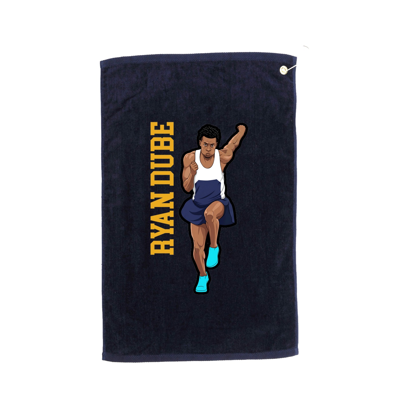 Golf Towel — Name Vertical in Navy