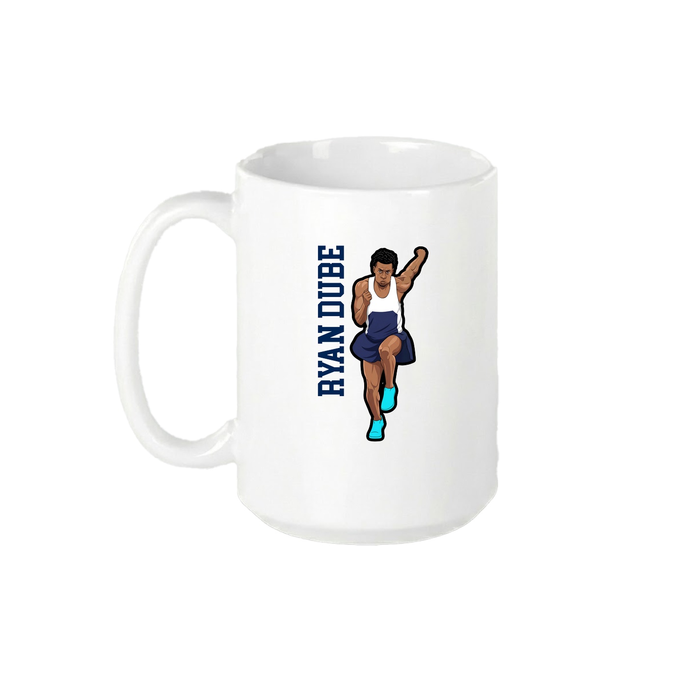 15oz Coffee Mug — Name Vertical in White