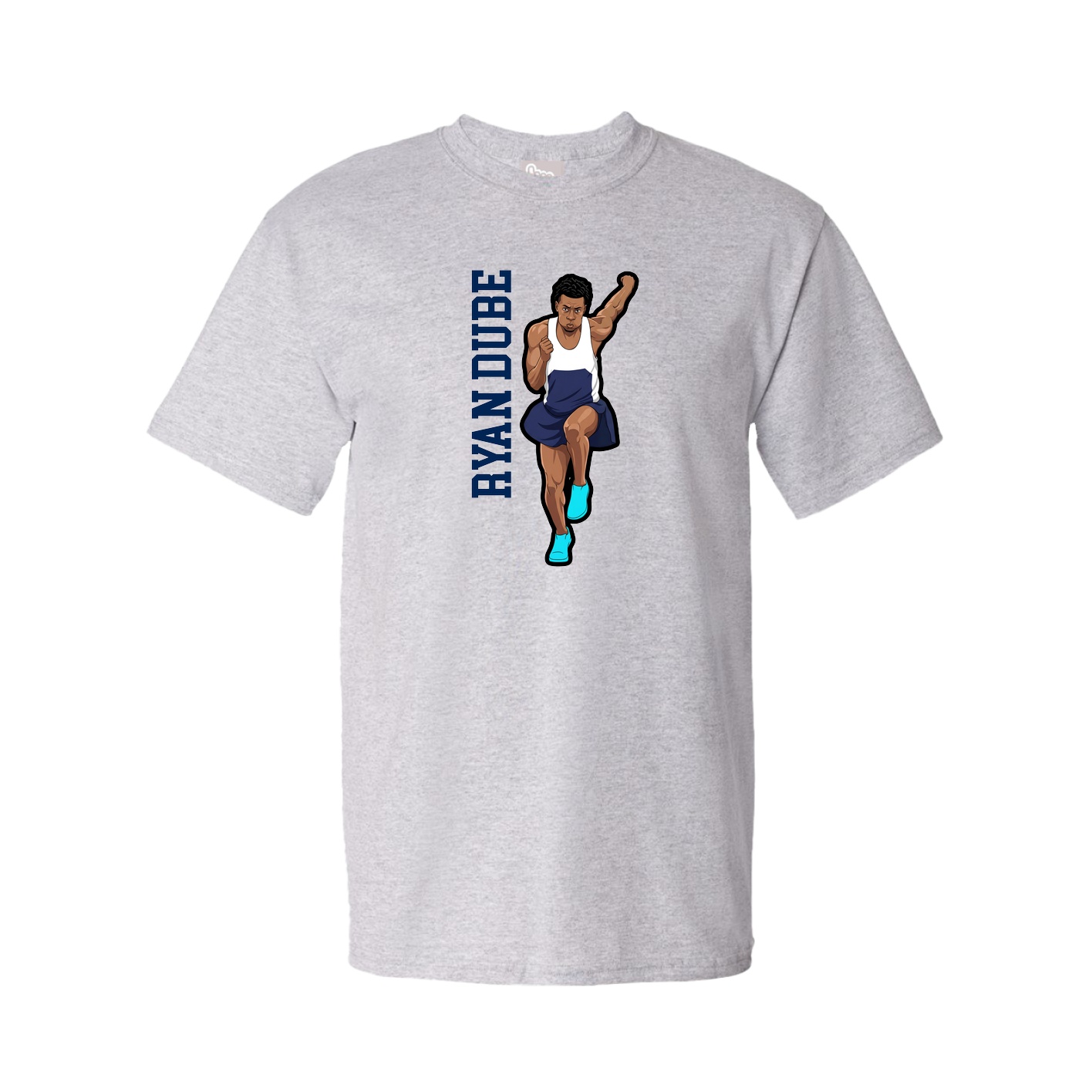 Youth Tee — Name Vertical in Grey