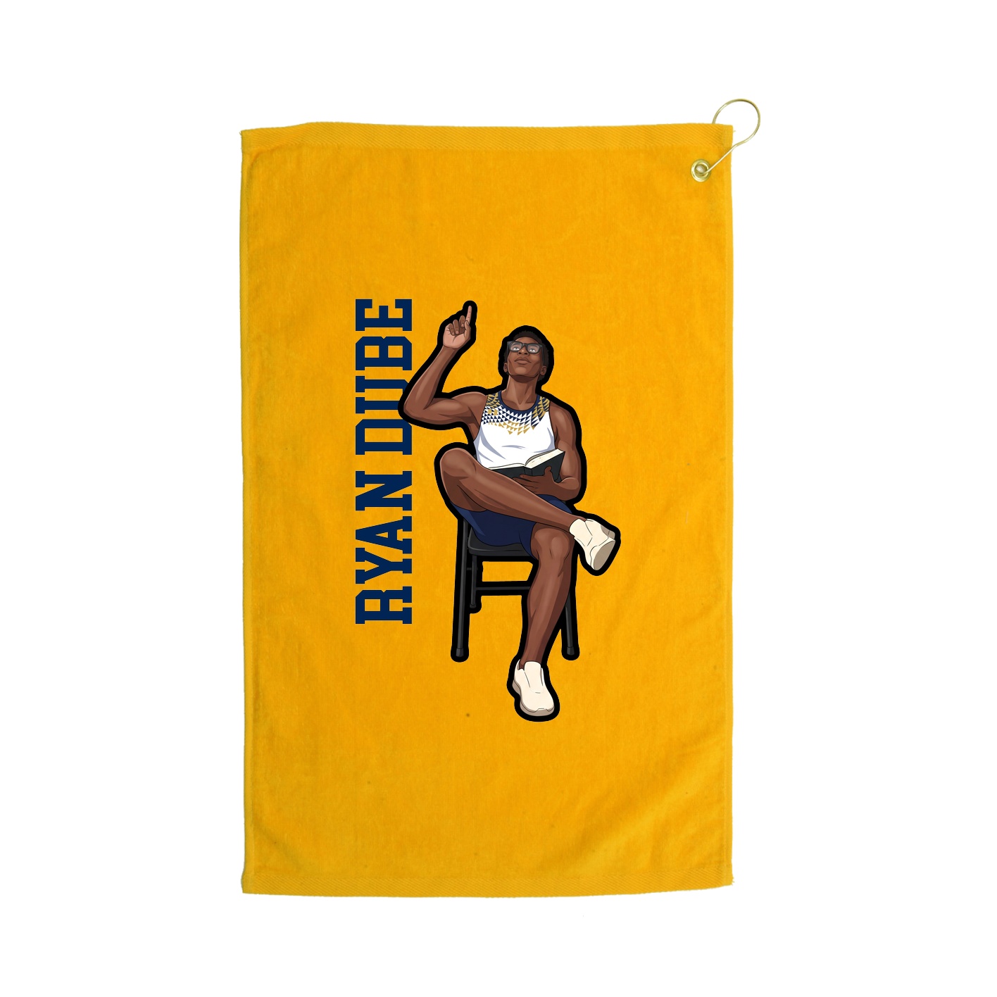 Golf Towel — Name Vertical in Gold