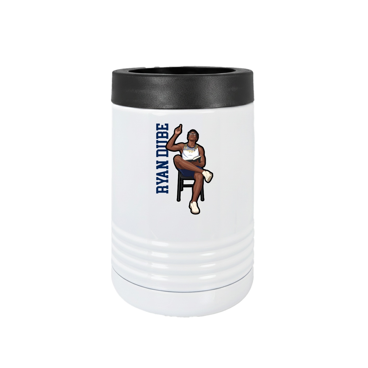Beverage Holder — Name Vertical in White